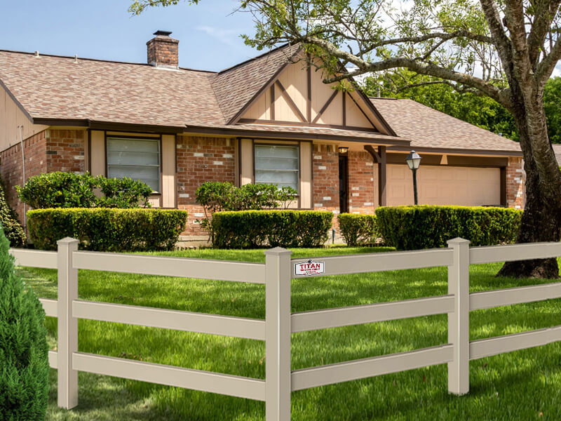 Tan Vinyl Fencing Color Option in North DFW Area