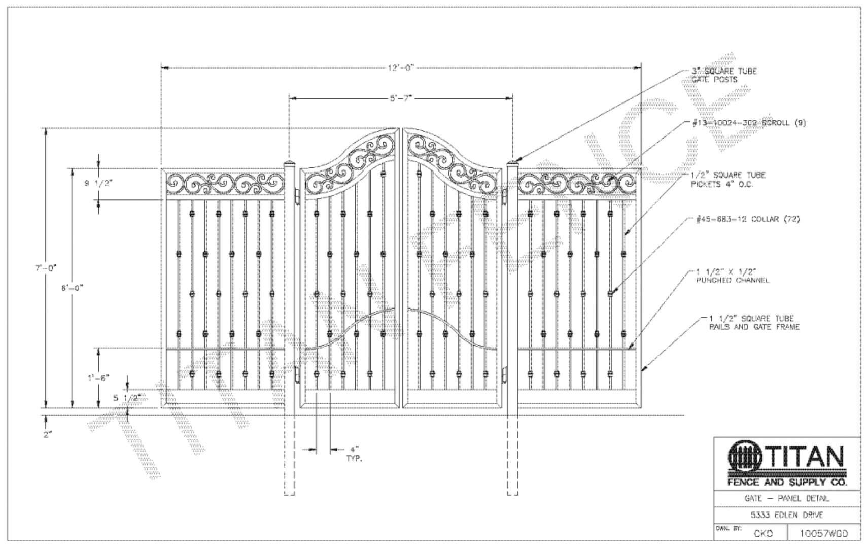 cad Walk gate drawings in North DFW Area