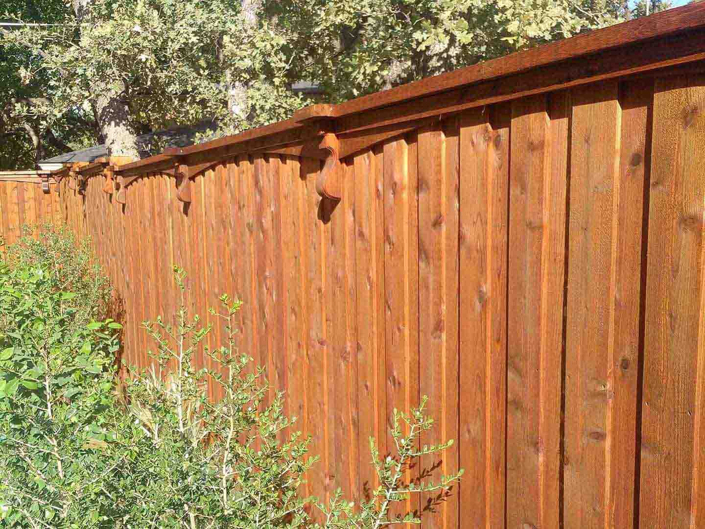 Irving TX cap and trim style wood fence