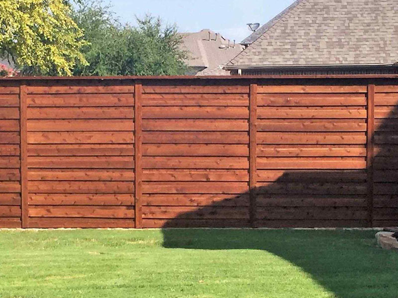 Irving TX horizontal style wood fence